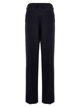 Blue Wool Casual Pants