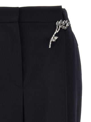 Blue Wool Casual Pants