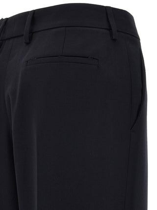 Blue Wool Casual Pants
