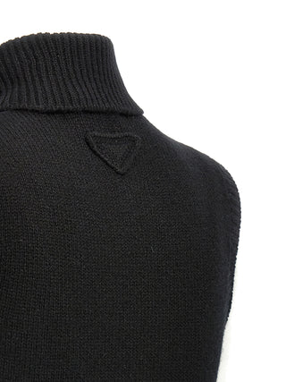 Black Cashmere Sleeveless Jacket