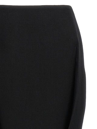 Black Virgin Wool Midi Skirt