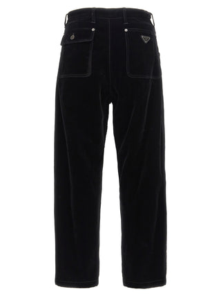Black Cotton Casual Pants