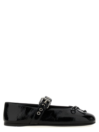 Black Calfskin Ballet Flats