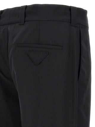 Black Virgin Wool Casual Pants