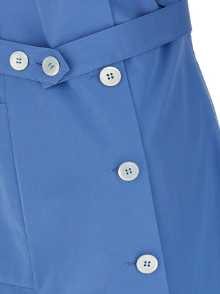Blue Cotton Short Dress