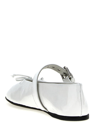 White Calfskin Ballet Flats