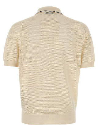 White Silk Polo Shirt