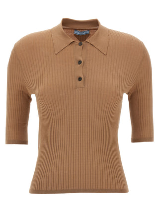 Beige Cotton Polo Shirt