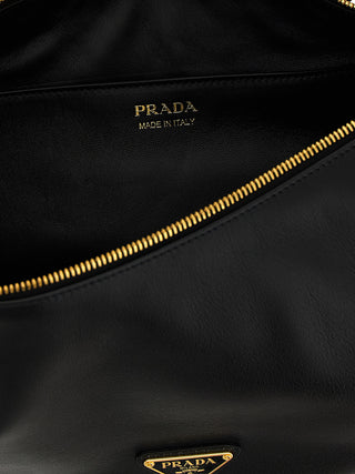 Black Calfskin Shoulder Bag