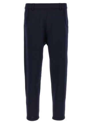 Blue Polyester Casual Pants