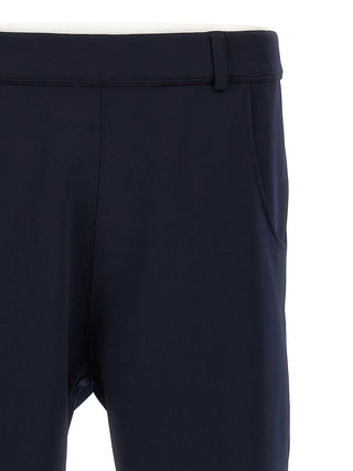 Blue Polyester Casual Pants