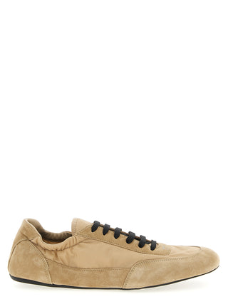 Beige Polyamide Athletic Sneakers