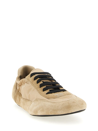 Beige Polyamide Athletic Sneakers