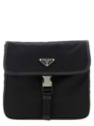 Black Recycled Polyamide Crossbody Bag