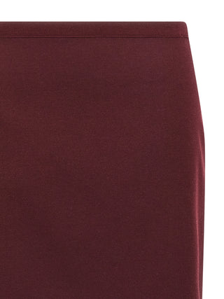 Bordeaux Virgin Wool Midi Skirt