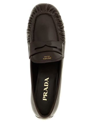 Brown Buffalo Leather Slip-On Loafers