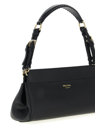 Black Calfskin Shoulder Bag
