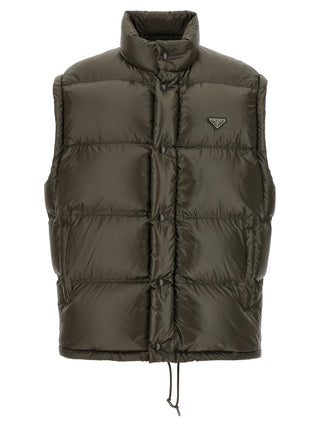 Gray Recycled Polyamide Full-Length Jacket