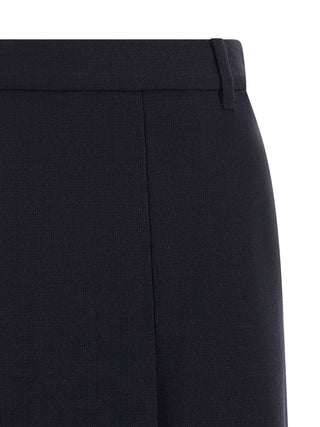 Blue Virgin Wool Midi Skirt