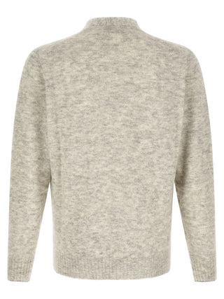 Gray Alpaca Leather Cardigan