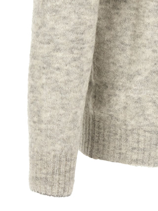Gray Alpaca Leather Cardigan