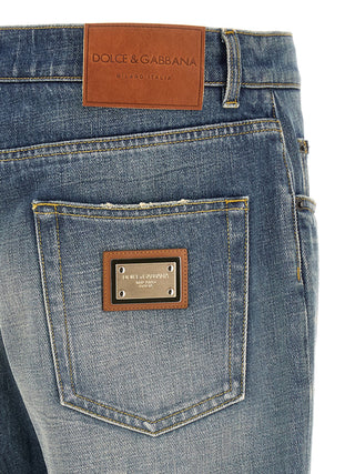 Blue Cotton Relaxed Fit Jeans