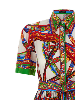 Multicolor Cotton Midi Dress