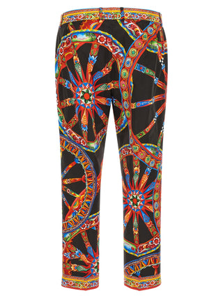Multicolor Cotton Casual Pants