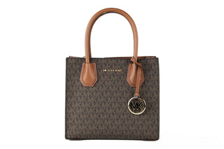 MICHAEL KORS Mercer 35S1GM9M2B Medium Logo And Leather Accordion Crossbody Bag In Brown