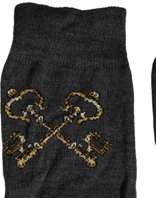 Dark Gray Wool Over The Calf Knee High Accessory Socks