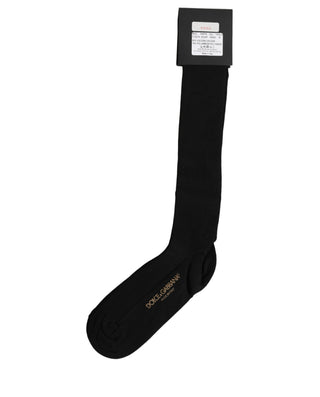 Black Viscose Logo Over The Calf Accessory Socks