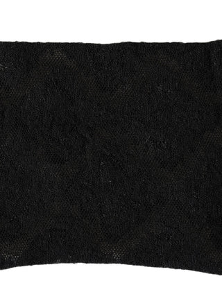 Black Floral Nylon Stretch Mid Calf Socks
