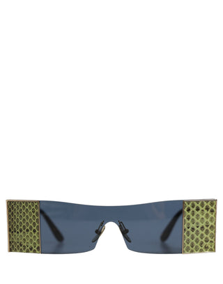 Gold Metal DG2263 Rectangle Snakeskin Frame Sunglasses