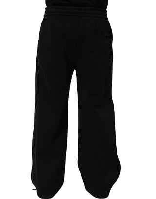 Dark Blue Relaxed Wide Leg Men Jogger Pants