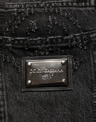 Dark Gray Cotton WideLeg Oversize Denim Jeans