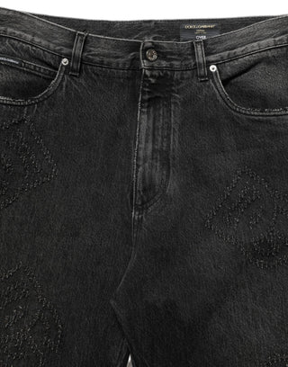 Dark Gray Cotton WideLeg Oversize Denim Jeans