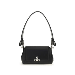 Black Polyurethane Shoulder Bag
