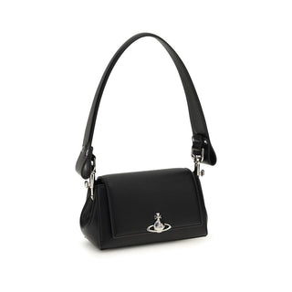 Black Polyurethane Shoulder Bag