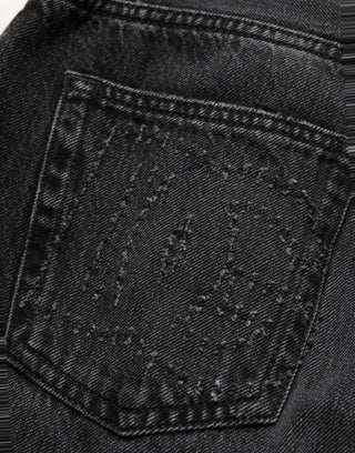 Dark Gray Cotton WideLeg Oversize Denim Jeans