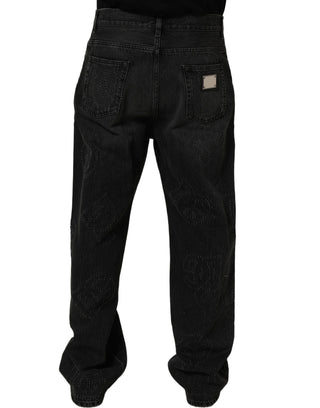 Dark Gray Cotton WideLeg Oversize Denim Jeans