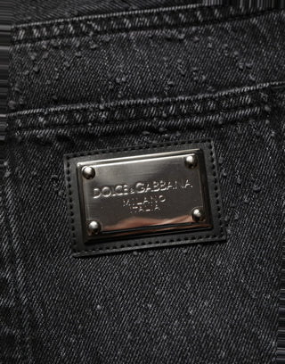 Dark Gray Cotton WideLeg Oversize Denim Jeans