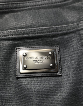 Dark Gray Cotton Loose Fit Men Denim Jeans