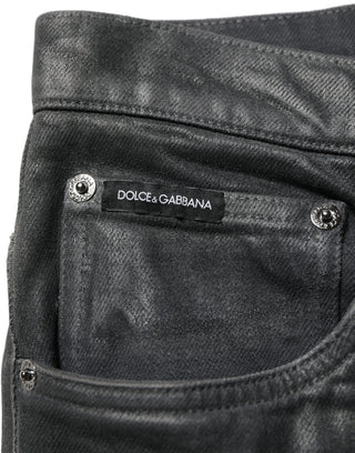 Dark Gray Cotton Loose Fit Men Denim Jeans