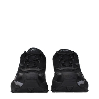 Black Fabric Chunky Sneakers