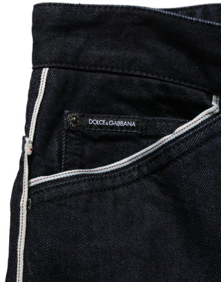 Black Cotton Stretch Straight Men Denim Jeans