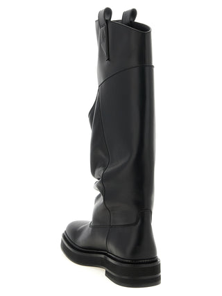 Black Calfskin Over The Knee