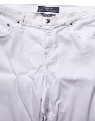 White Skinny Fit Mid Waist Men Denim Trouser Jeans