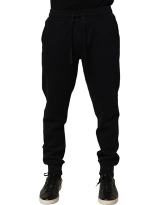Blue Cotton Drawstring Jogger Trouser Pants