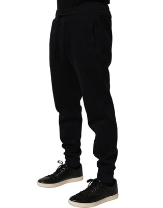Blue Cotton Drawstring Jogger Trouser Pants