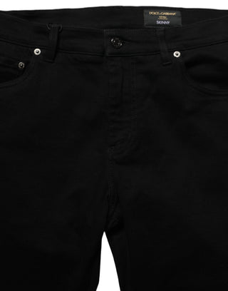 Black Cotton Stretch Skinny Denim Trouser Jeans